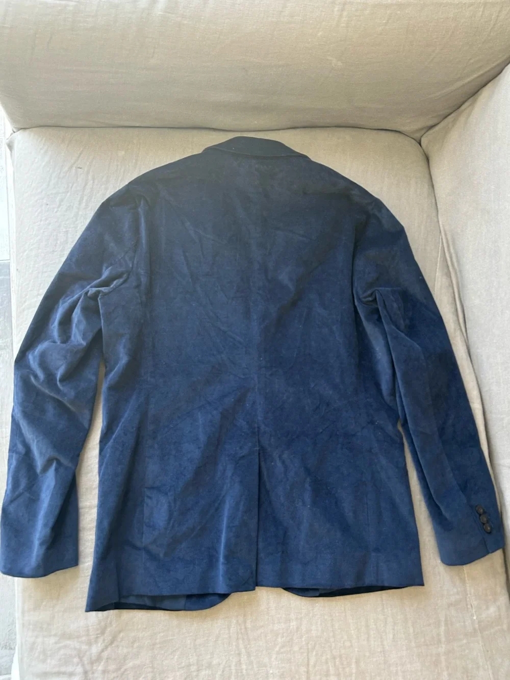 Open Box - Houston White -  Men's Velvet Blazer - Blue M Blue